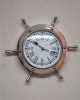 AL48270 - Aluminum Ship Wheel Clock (7082), 12"